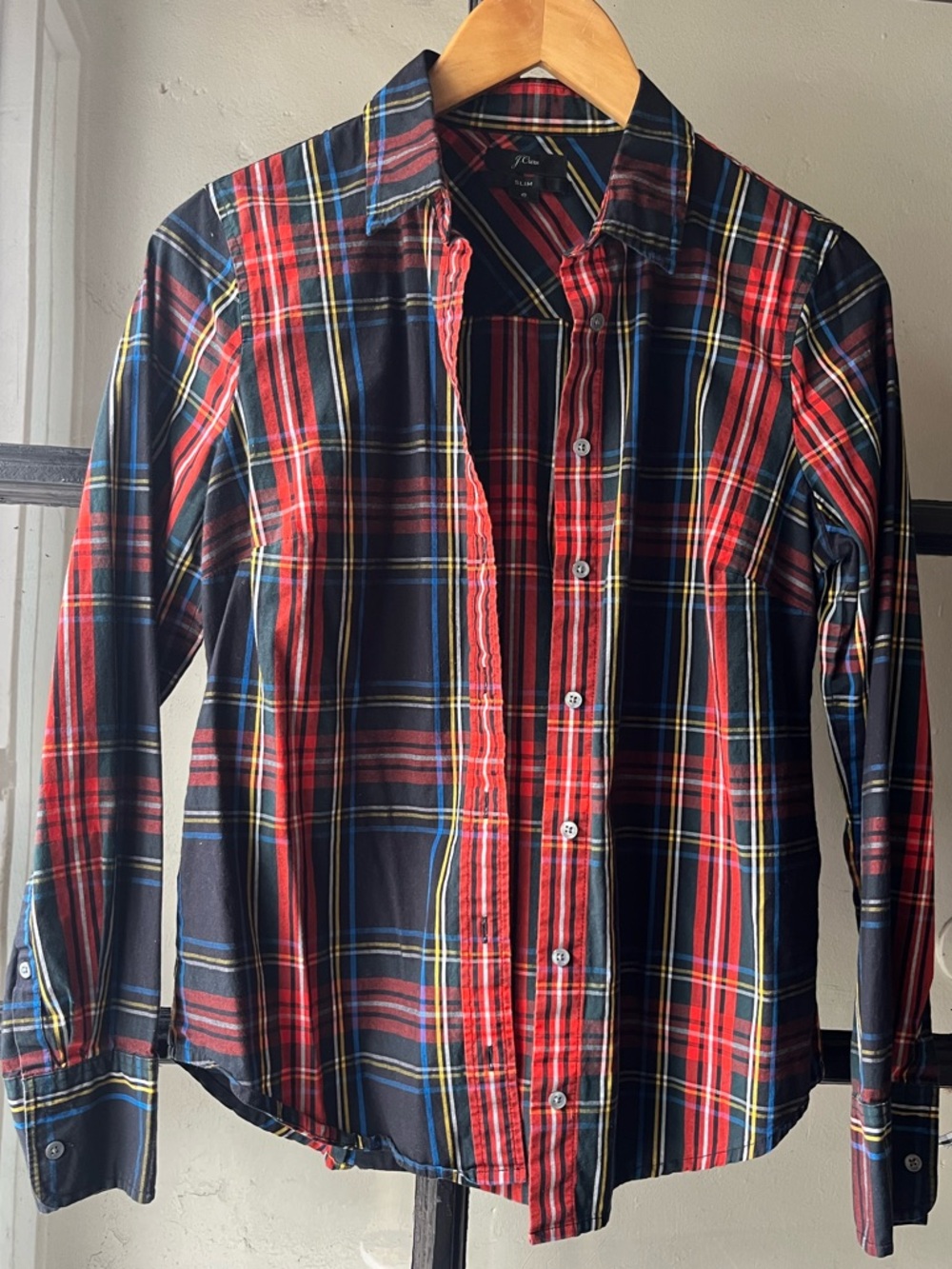 Lovely J.Crew Cotton Plaid Fitted Button Up
